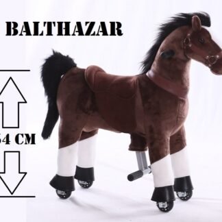 Caballo Infantil KID-HORSE " Balthazar" blanco y MARRÓN oscuro, 3-6 años.  INDA197-TB-2009S